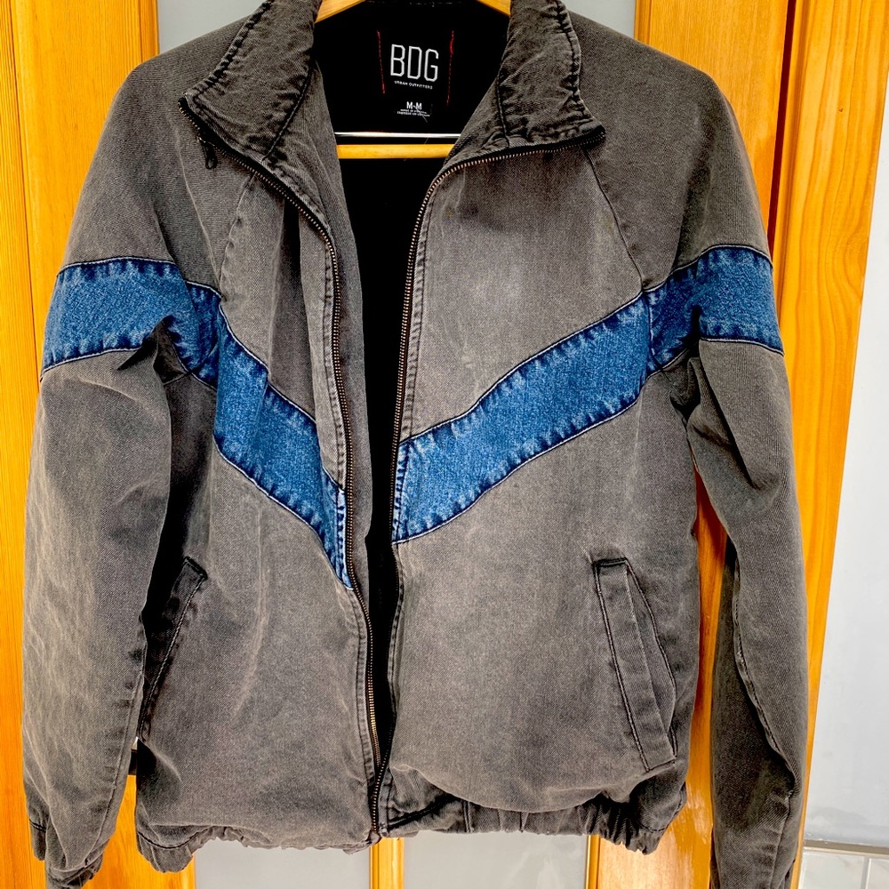 Urban Outfitters BDG washed denim bomber jacket.